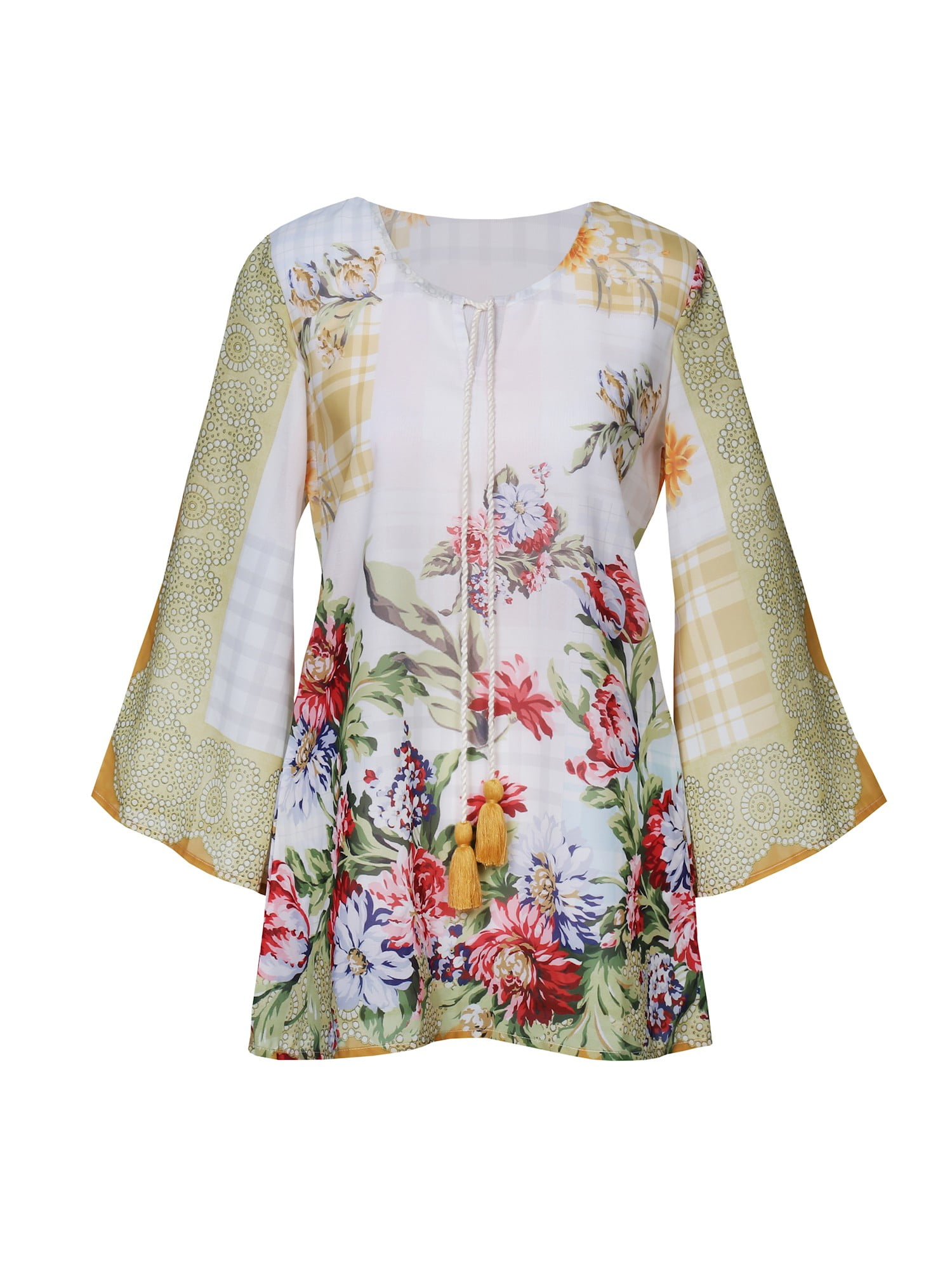 yellow floral tunic