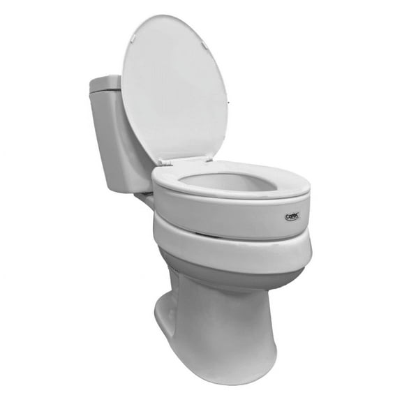 Carex Elevated Toilet Seat Riser, Universal Fit, Raises 3.5 inches, White, 300 lb Capacity