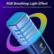 TONOR USB Gaming Microphone, RGB Streaming Microfono Set, PC Podcast Recording Computer Mic TC30S+