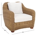 thumbnail image 2 of Safavieh Melbourne Wood and Aluminum Wicker Patio Chair in Natural / White, 2 of 11