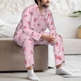 thumbnail image 7 of Pofeuu Floral Strawberr Print Men's Long Sleeve Pajama Set Pijamas Para Hombres Pijamas Para Hombres Mens Pajamas Set-Medium, 7 of 7
