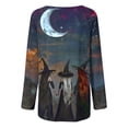 thumbnail image 4 of YUGYXL Deals Women's Midsummer Witches T-Shirt Halloween Witch Party Shirts Long Tunics Tops to Wear with Leggings A Black XXL, 4 of 5