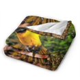 UltraSoft Micro Fleece Blanket,Parrot Flying Away Branch Closeup