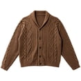 thumbnail image 5 of Lovzfmll Cardigan for Men, Shawl Collar Cable Knit Button Front, Casual Long Sleeve Sweater for Men, 2XL, 5 of 6