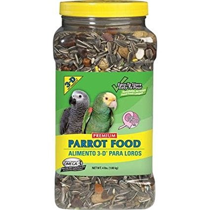 3D Premium Parrot Food 4lbs, Nutritionally fortified By 3-D Premium Pet