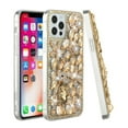 thumbnail image 2 of For Apple iPhone 14 Pro (6.1") Bling Crystal 3D Full Diamonds Luxury Sparkle Transparent Rhinestone Hybrid Cover ,Xpm Phone Case [ Gold Panda Floral ], 2 of 10