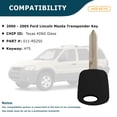 thumbnail image 2 of AKS KEYS New Uncut Chipped Transponder Key Fits for Ford 4D60 Chip H74-PT H86-PT (2 Pack), 2 of 5