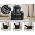 thumbnail image 4 of 3PCS Power Zero Gravity Recliner with Adjustable Headrest,Wireless Charger,USB/Type-C Port,LED Light,Storage Console,Cup Holder,Swivel Tray Table,Faux Leather Electric Reclining Chair Set of 3,Black, 4 of 8