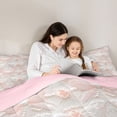 thumbnail image 4 of Erosebridal Cute Flowers 7-Piece Twin Bedding Sets,Pink Butterflies Abstract Bowknot Bedding Comforter Set For Girls Women,Reversible, 4 of 7
