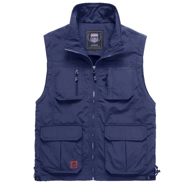 Chaleco publicitario de primavera y verano para hombre, para viajes, con múltiples bolsillos, transpirable, de talla grande, informal