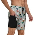 thumbnail image 2 of Balery Skiing penguin Bañador para hombre, shorts de playa de secado rápido con entrepierna y forro de compresión-3X-Large, 2 of 6