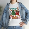 thumbnail image 2 of Happy Hallothanksmas T-shirt Cute Halloween Thanksgiving Christmas Shirt White Large, 2 of 6
