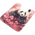 thumbnail image 5 of SKYSONIC Bathroom Rug Mats Panda Red Flower Print, Fluffy Plush Absorbent Bath Rugs Carpet with Non Slip Bottom for Bathroom Floor Toilet Tub and Shower, 5 of 7