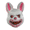 Pink, variant on Yashow Elite Halloween Luminous Scary Mask 13.7x11.4 inch, LED Light Up Bunny Face Cover, Breathable Cosplay Props for Dance Party, Haunted House and Costume Event