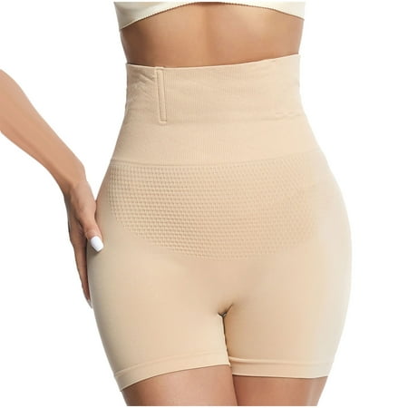 LEBONYARD Panties for Women Womens High Waisted Body Shaper Shorts Shapewear for Women Thigh Shorts Beige M