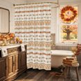thumbnail image 5 of Vintage Bohemia Shower Curtain, Waterproof Shower Curtains for Bathroom, Fall Farmhouse Floral Leaves Simple Lines Washable Fabric Bathtub Curtain Set Bath Decor with 12 Hooks 72"x78", 5 of 8