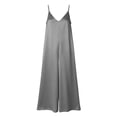 thumbnail image 4 of Hurxie Womens Satin Wide Leg Jumpsuits Dressy Casual Flowy Spaghetti Night Rompers One Piece Outfits Gray,3XL, 4 of 7
