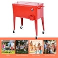 thumbnail image 5 of Costway Red Outdoor Patio 80 Quart Cooler Cart Ice Beer Beverage Chest Party Portable, 5 of 10