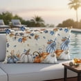 thumbnail image 4 of Orange Blue Pumpkin Fall Outdoor Waterproof Pillow Covers, Thanksgiving Maple Leaves Branch Decorative Rectangle Throw Pillowcase Sofa Cushion Sham for Patio/Couch/Chair, 20"x12" 2 Pack, 4 of 8