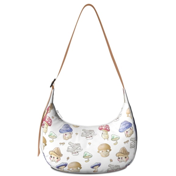 Cottagecore Fungi Botanical Mushroom Crossbody Bag for Women Woodland Mushroom Vintage Mushroom Corduroy Shoulder Purse Whimsical Mushroom Purse
