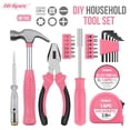 thumbnail image 2 of Household Pink Diy Tool Kit - 24 Pcs | Mini Hand Powered Tool Kit Box For Home, Office & Small Work | Diy Durable & Sturdy Metal Tools Set | Tools With Non-Slip Handles 24 | Screwdrivers, 2 of 5