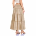 thumbnail image 7 of Tqcoqu Women's High Waist Smocked Ruffle Tiered Maxi Skirt Casual Flowy Long Skirt,Beige,Women's S-XL, 7 of 7
