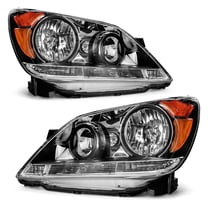ADCARLIGHTS Headlight Assembly for Honda Odyssey 2005 2006 2007 Black Housing Amber Reflector Headlamp Replacement Pair