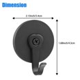 thumbnail image 2 of 2pcs Heavy Duty Wall Hooks, Magnetic Wreath Hanger, Round Sturdy Hanging Metal Hooks for Kitchen Bathroom Home Office, Hold up to 10 lb, Black, 2 of 8