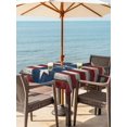 thumbnail image 3 of Outdoor Tablecloth with Umbrella Hole for Patio/Picnic/Party/Camping, Western American Flag Waterproof Table Cloth Square Cover Washable, Red White Striped Vintage (54"x 54"), 3 of 8