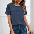 thumbnail image 2 of Lzobxe T Shirts for Women Summer Casual Solid Short Sleeve Blouse,Sizes S-2XL, 2 of 5