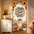 thumbnail image 4 of Autumn Pumpkins Happy Fall Banner Floral Lantern for Thanksgiving Harvest Festival Seasonal Decoration, 4 of 9