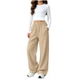 thumbnail image 2 of LUGOGNE Boys Girls Fleece Lined Sweatpants Kids Wide Leg Winter Pants with Pockets Comfortable Loose Lounge Track Pants, 2 of 9