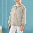 thumbnail image 2 of Girls Sun Jacket UPF 50+ Hooded Windbreaker, Lightweight Packable Long Sleeve Sun Protection Hoodie for Kids, Gray, Kids to Kids 2-10 Years,Size 5-6 T, 2 of 9