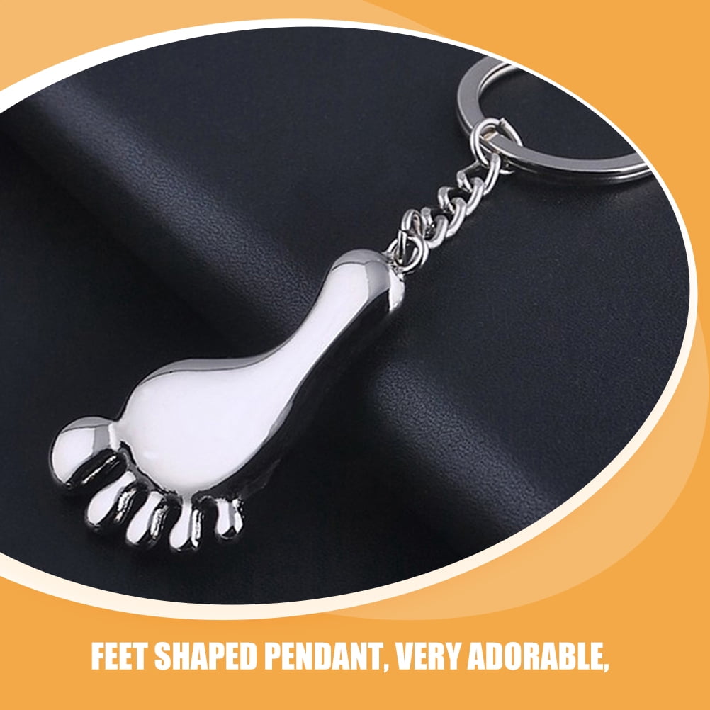 WORGEOUS 20 Pcs Feet Shaped Keychain Decorative Key Ring Holder Pendant Delicate Keychain Exquisite Footprint Keychain Decorative Keyring