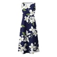 thumbnail image 5 of VBVC Women's Floral V-Neck Maxi Dress,Sleeveless Button Detail Flowy Dress For Women,Ladies Summer A-Line Beach Boho Sundress with Pockets,Navy,S-5XL, 5 of 6