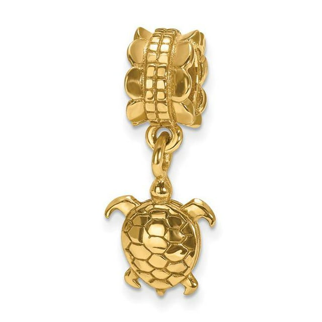 Reflection Beads QRS518GP Perle d'Angle de Tortue Plaquée Or en Argent Sterling&44; Poli