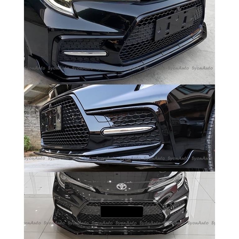 Gloss Black Front Bumper Lip Splitter For 2020-2024 Toyota Corolla Sedan SE XSE – 3-Piece JDM Style