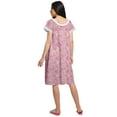 thumbnail image 4 of Moomaya Short Sleeve Nightdress For Ladies Printed Button Placket Nightwear, 4 of 4