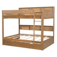 thumbnail image 5 of Harper & Bright Designs Twin Over Twin Bunk Bed with Trundle and Storage, Wood Bunk Beds Frame with Storage Bookcase Shelves for Apartment Dormitory, Wood, 5 of 9