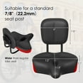 thumbnail image 5 of Lilypelle Oversized Bike Seat with Adjustable Backrest Comfort Replacement，Soft Back Rest PU Cushion for Mountain Bike Tricycles Commuter E-Bike in a standard 7/8" seat post，13"L x 11.8"W,Brown Silver, 5 of 8