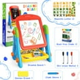 thumbnail image 4 of Huge Wave Art Easel for Toddlers, Double Sided Magnetic Chalkboard and Whiteboard, Christmas Birthday Gift for Kids Age 2-8 (Blue), 4 of 7