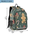 thumbnail image 2 of FORMRS Unisex School Backpack 17" Student Travel Bag with Laptop Compartment, Brown Christmas Gingerbread, 2 of 7