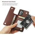 thumbnail image 3 of Compatible with Samsung Galaxy A52 Wallet Case with Card Holder, PU Leather Kickstand Card Slots Case, Double Magnetic Clasp and Durable Shockproof Cover 5G 6.5 Inch(Brown), 3 of 12