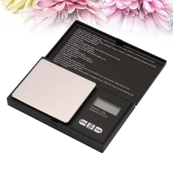 GOOHOCHY Compact Digital Scale with Backlit LCD Display for Precise Weighing of Small Items 100g Capacity 0.01g Accuracy Black