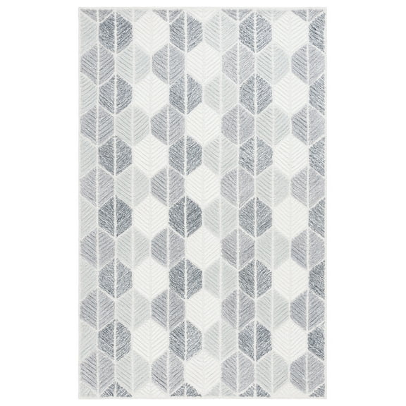 SAFAVIEH Ebony Abigail Geometric Area Rug, Grey/Ivory, 8' x 10'