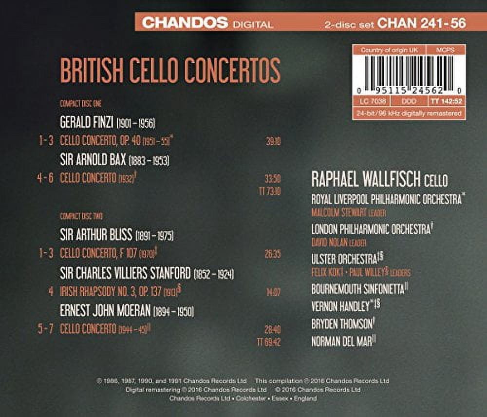 Bax / Wallfisch,Raphael / London Philharmonic Orch - British Cello Concertos - Music & Performance - CD