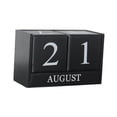 thumbnail image 3 of Calendario de Escritorio de Bloque de Rústica Tallada de Mano para Oficina en hogar Negro Soledad Bloques de calendario de madera, 3 of 8