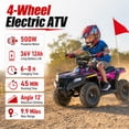 thumbnail image 3 of 36V Electric Four Wheeler,IVFJFV 500W Four Wheel with Disc Brake Off-Road Ride On Vehicle, Dual Speed Lock &Dual Speed 10mph Low /15mph High All Terrain Ride On Vehicle for Teen Riders,PINK, 3 of 9