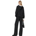thumbnail image 5 of Women Polka Dot Hooded Sweatshirt 2 Piece Outfit, Long Sleeve Pullover Hoodie and Wide Leg Pants Matching Tracksuit Casual Loungewear for Fall Winter, 5 of 6
