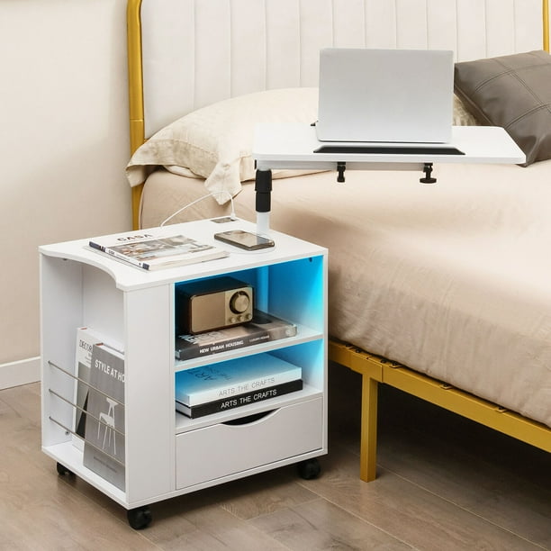Nightstand with clearance laptop tray
